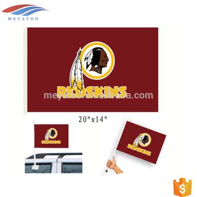 Washington Redskins car Flag30x45cm Polyester Banner with-plastic flag pole