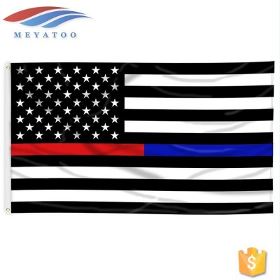 Thin Blue Red Line American Flag Embroidered Stars 3*5ft National Flag